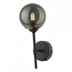 Dar COH0722-01 Cohen 1 Light Wall Light Matt Black With Smoked Glass