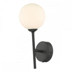 Dar COH0722-02 Cohen 1 Light Wall Light Matt Black With Opal Glass