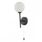 Dar COH0722-02 Cohen 1 Light Wall Light Matt Black With Opal Glass