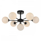 Dar COH3422-02 Cohen 7 Light Semi Flush Matt Black Opal Glass