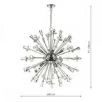 Dar EXO0850 Exodus 8 Light Pendant Polished Chrome Crystal