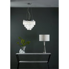 Dar FAM0538 Fame 5 Light Pendant Polished Chrome Glass