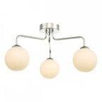 Dar FEY0350-02 Feya 3 Light Semi Flush Ceiling Light Polished Chrome Opal Glass
