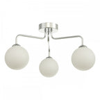 Dar FEY0350-02 Feya 3 Light Semi Flush Ceiling Light Polished Chrome Opal Glass