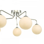Dar FEY0550-02 Feya 5 Light Semi Flush Ceiling Light Polished Chrome Opal Glass