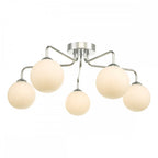 Dar FEY0550-02 Feya 5 Light Semi Flush Ceiling Light Polished Chrome Opal Glass