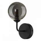 Dar FEY0722-01 Feya 1 Light Wall Light Matt Black Smoked Glass