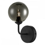 Dar FEY0722-01 Feya 1 Light Wall Light Matt Black Smoked Glass
