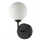 Dar FEY0722-02 Feya 1 Light Wall Light Matt Black Opal Glass