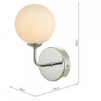 Dar FEY0750-02 Feya 1 Light Wall Light Polished Chrome Opal Glass