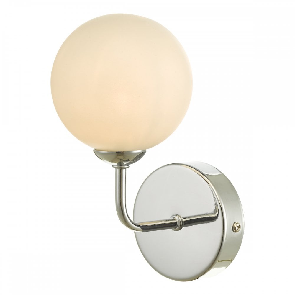 Dar FEY0750-02 Feya 1 Light Wall Light Polished Chrome Opal Glass