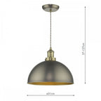 Dar GOV0161 Governor Pendant Antique Chrome Antique Brass