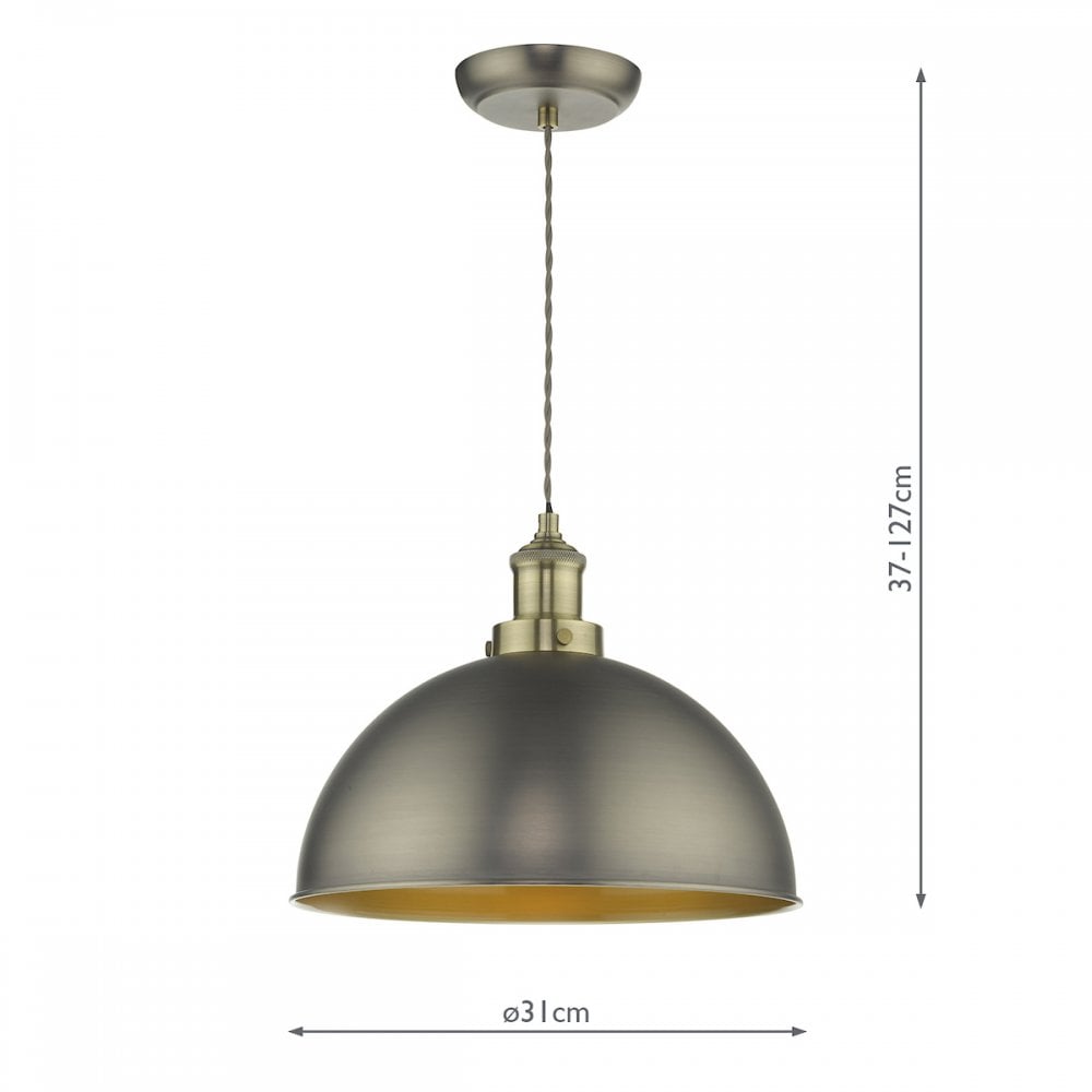 Governor Pendant Antique Chrome Antique Brass