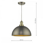 Dar GOV0161 Governor Pendant Antique Chrome Antique Brass