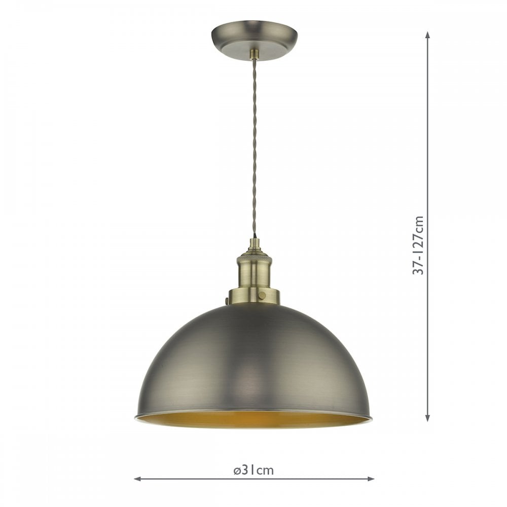 Governor Pendant Antique Chrome Antique Brass