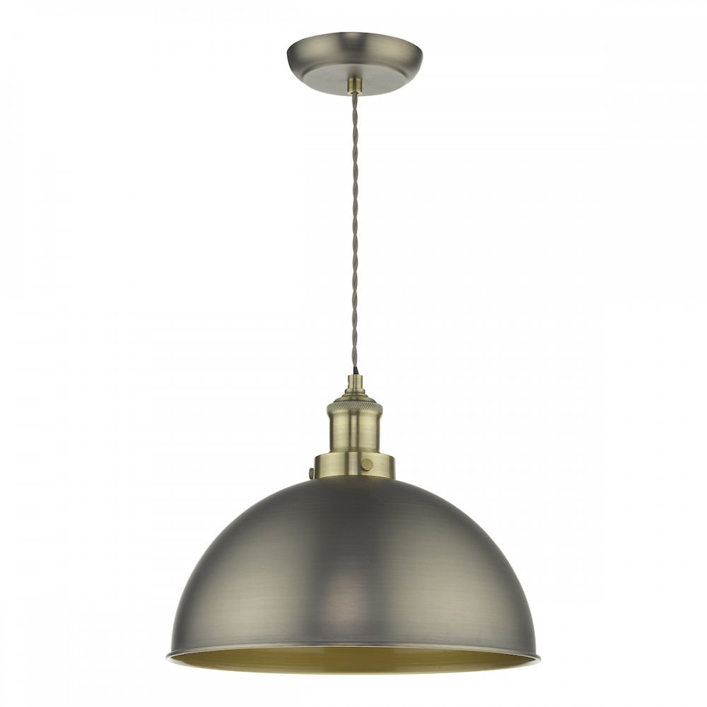 Dar GOV0161 Governor Pendant Antique Chrome Antique Brass