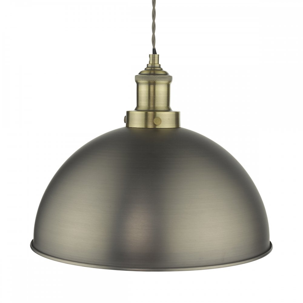 Dar GOV0161 Governor Pendant Antique Chrome Antique Brass