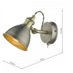 Dar GOV0761 Governor Single Spotlight Antique Chrome Antique Brass