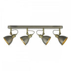Dar GOV8461 Governor 4 Light Bar Spotlight Antique Chrome Antique Brass