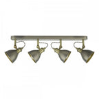 Dar GOV8461 Governor 4 Light Bar Spotlight Antique Chrome Antique Brass