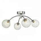 Dar IZZ0450-03 Izzy 4 Light Semi Flush Polished Chrome Twisted Glass