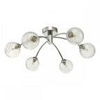 Dar IZZ0650-03 Izzy 6 Light Semi Flush Polished Chrome Twisted Glass