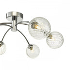 Dar IZZ0650-03 Izzy 6 Light Semi Flush Polished Chrome Twisted Glass