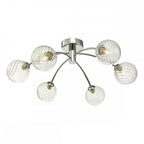 Dar IZZ0650-03 Izzy 6 Light Semi Flush Polished Chrome Twisted Glass