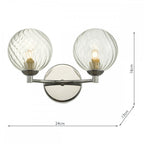 Dar IZZ0950-03 Izzy 2 Light Wall Light Polished Chrome Twisted Glass