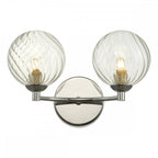 Dar IZZ0950-03 Izzy 2 Light Wall Light Polished Chrome Twisted Glass