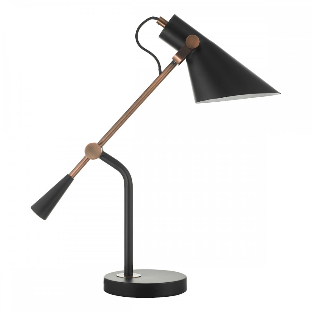 Jack Task Table  Lamp Black Antique Copper