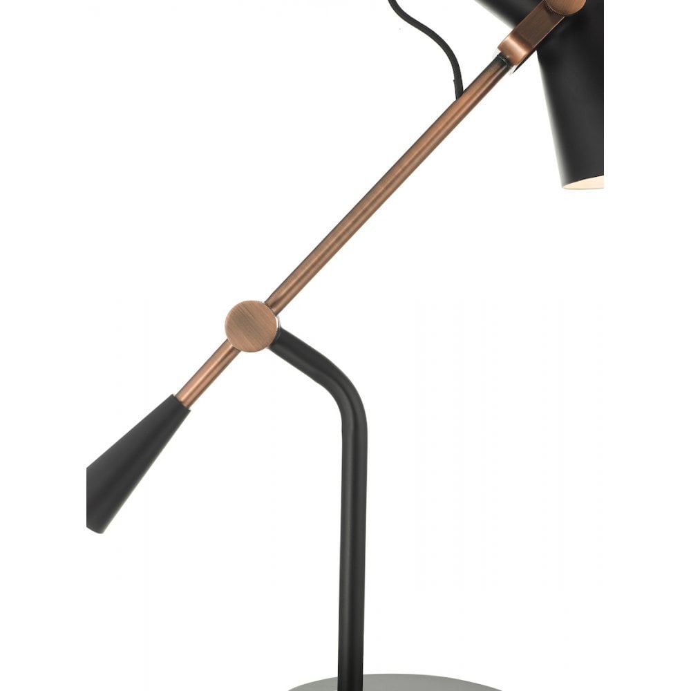Jack Task Table  Lamp Black Antique Copper