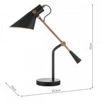 Dar JAC4064 Jack Task Table Lamp Black Antique Copper