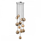 Dar MIK1250 Mikara 12 Light Cluster Pendant Polished Chrome Glass 2.5M (S)
