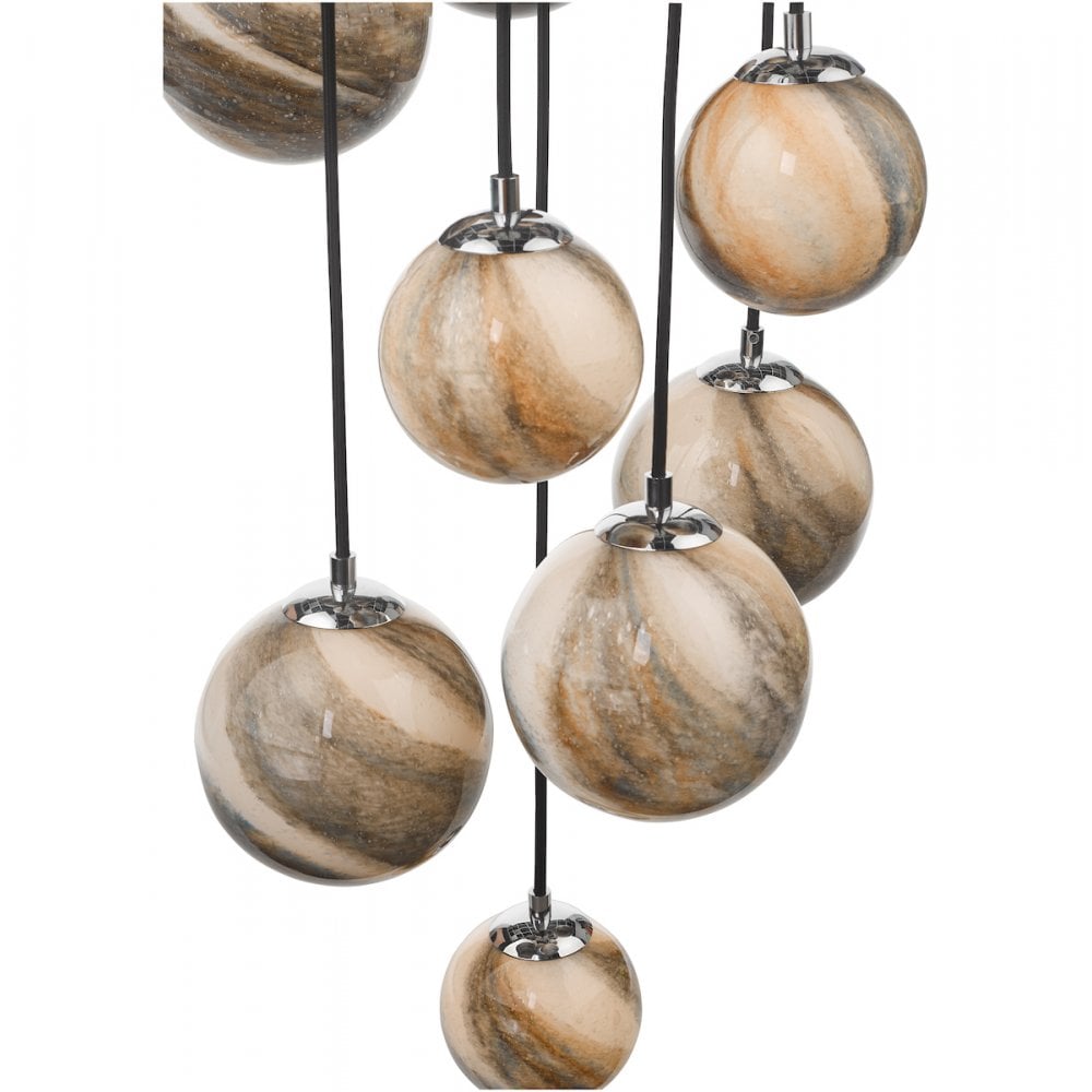 Dar MIK1250 Mikara 12 Light Cluster Pendant Polished Chrome Glass 2.5M (S)