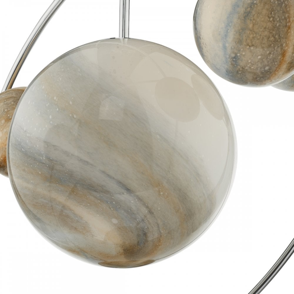 Dar MIK3450 Mikara 7 Light Pendant Polished Chrome Glass
