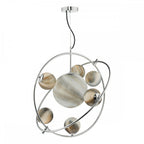 Dar MIK3450 Mikara 7 Light Pendant Polished Chrome Glass