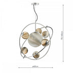 Dar MIK3450 Mikara 7 Light Pendant Polished Chrome Glass