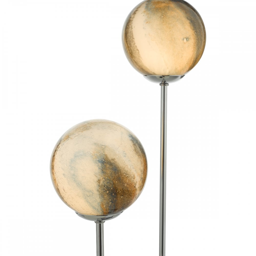 Dar MIK4250 Mikara 2 Light Table Lamp Polished Chrome Glass