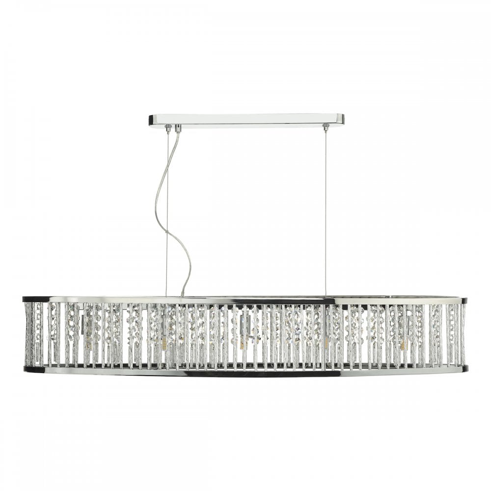 Dar NAN6268 Nantes 5 Light Bar Pendant Polished Chrome Aluminium