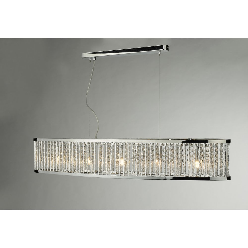 Dar NAN6268 Nantes 5 Light Bar Pendant Polished Chrome Aluminium