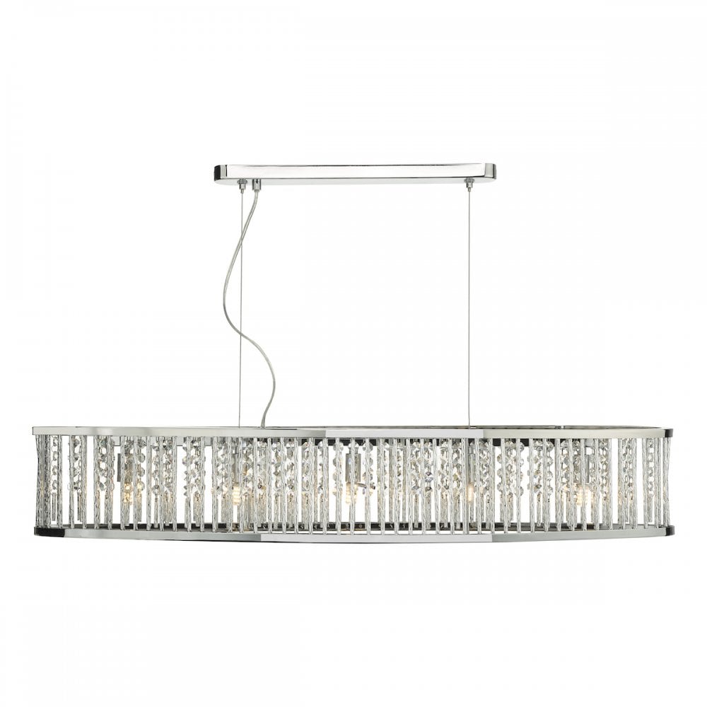 Dar NAN6268 Nantes 5 Light Bar Pendant Polished Chrome Aluminium