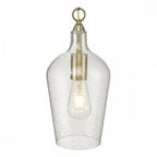 Dar NID0175 Nida Pendant Antique Brass Glass