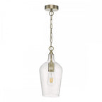 Dar NID0175 Nida Pendant Antique Brass Glass