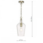 Dar NID0175 Nida Pendant Antique Brass Glass