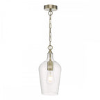 Dar NID0175 Nida Pendant Antique Brass Glass