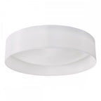Dar NYS482 Nysa 3 Light Flush White Faux Silk 60cm (S)
