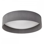 Dar NYS4839 Nysa 3 Light Flush Grey Faux Silk 60cm