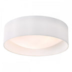 Dar NYS502 Nysa 2 Light Flush White Faux Silk 40cm