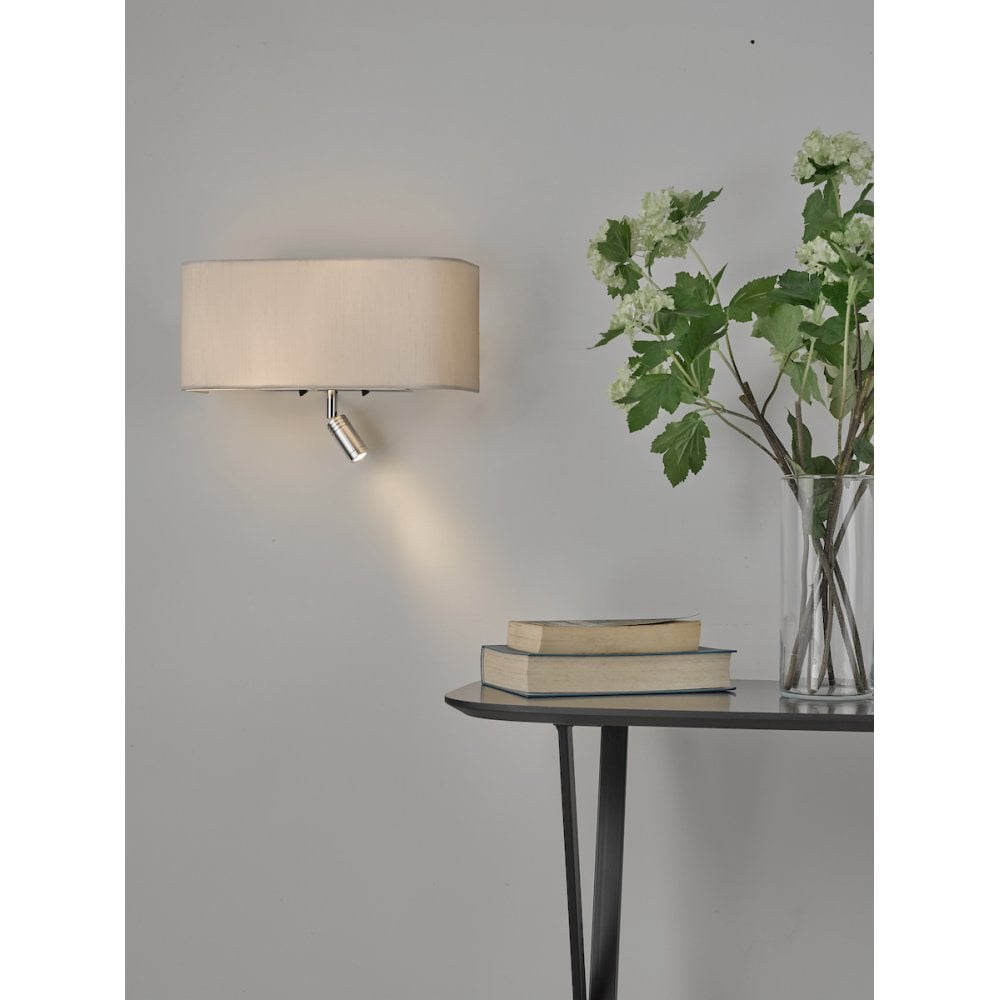 Dar RON712L Ronda 3 Light Wall Light Ivory With LED Reading Light